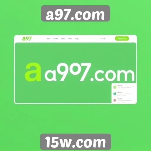 Interface e design do site a97.com em foco